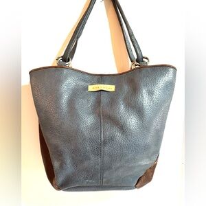 Chiarini  vintage blue and Brown Leather distressed Tote Bag